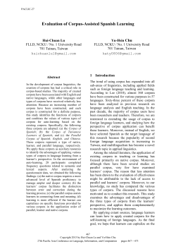Evaluation of Corpus-Assisted Spanish Learning