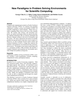 New Paradigms in Problem Solving Environments for Scientific