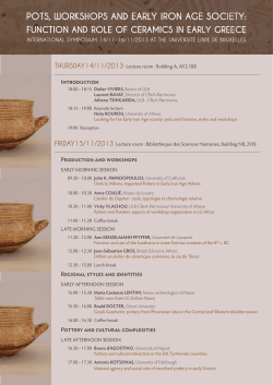 pots, workshops and early iron age society - CReA-Patrimoine