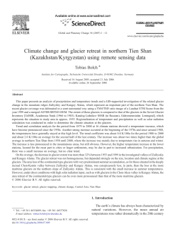 Climate change and glacier retreat in northern Tien Shan