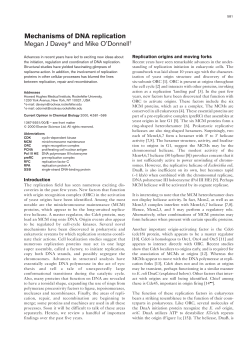Mechanisms of DNA replication Megan J Davey* and Mike O`Donnell