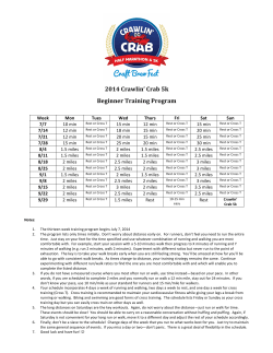 2014 Crawlin` Crab 5k Beginner Training Program