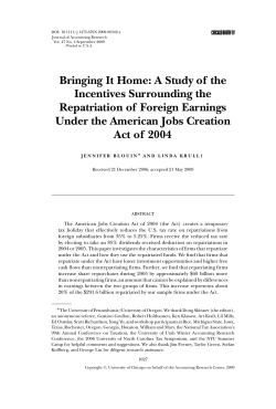 Bringing It Home: A Study of the Incentives Surrounding the