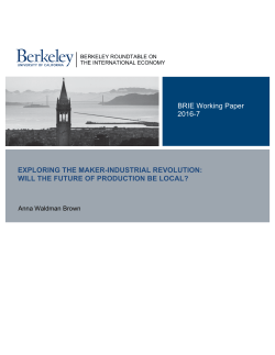 EXPLORING THE MAKER-INDUSTRIAL REVOLUTION: WILL THE