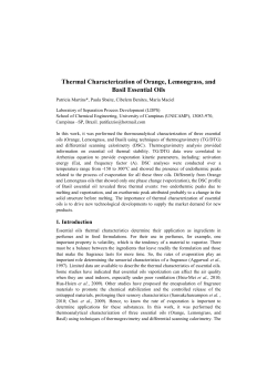 Thermal Characterization of Orange, Lemongrass, and Basil