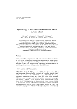Spectroscopy of HIP 113790 at the 5th OHP NEON summer school