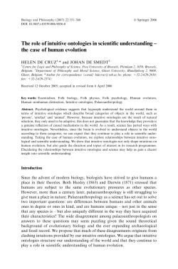 The role of intuitive ontologies in scientific