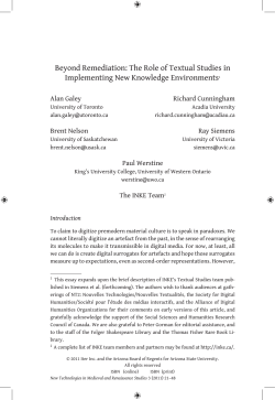 Beyond Remediation: The Role of Textual Studies in Implementing