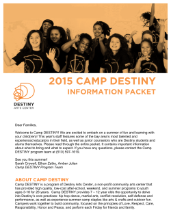 2015 camp destiny - Destiny Arts Center