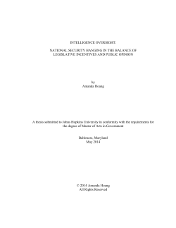 INTELLIGENCE OVERSIGHT - JScholarship