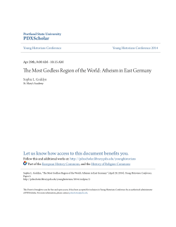 The Most Godless Region of the World: Atheism in East Germany