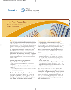 Loss Cost Quote Reports