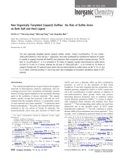 New Organically Templated Copper(I) Sulfites
