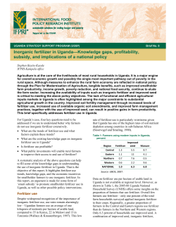 Inorganic fertilizer in Uganda -- Knowledge gaps, profitability
