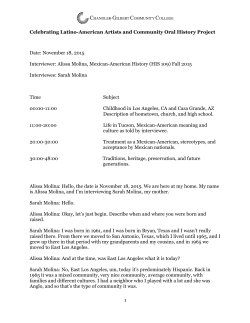 Sarah Molina Interviewed by Alissa Molina 11_18_15