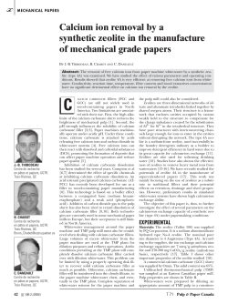 Calcium ion removal by a synthetic zeolite in the manufacture of