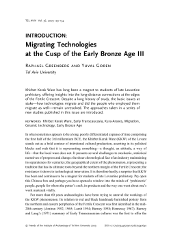 Migrating Technologies at the Cusp of the Early Bronze Age III