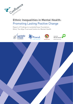 Ethnic Inequalities in Mental Health: Promoting