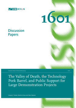 Discussion Papers The Valley of Death, the Technology Pork Barrel