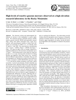 High levels of reactive gaseous mercury observed at a high