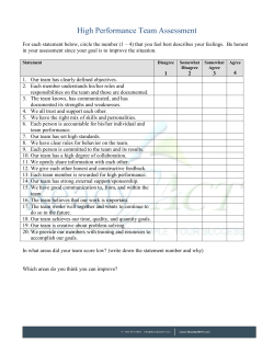 For each statement below, circle the number (1 &ndash; 4) that you feel