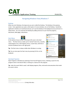 Navigating Windows Vista/Windows 7