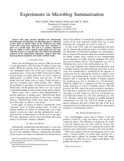 Experiments in Microblog Summarization