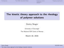 The kinetic theory approach to the rheology of polymer solutions