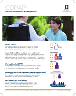 Consumer Directed Personal Assistance Program