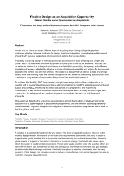 Flexible Design as an Acquisition Opportunity