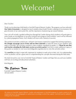 Pre/Post-visit Activities - Fairchild Tropical Botanic Garden