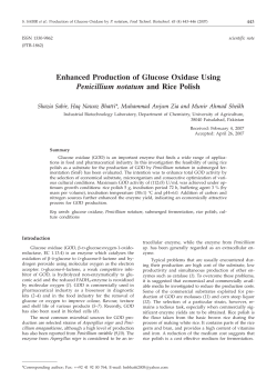 Enhanced Production of Glucose Oxidase Using Penicillium
