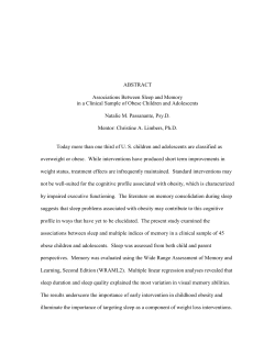 Associations Between Sleep and Memory in a Clinical Sample of