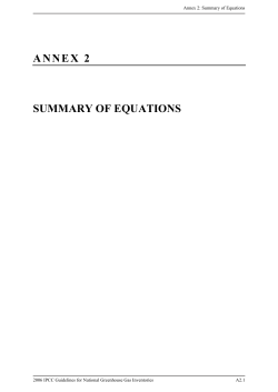 Summary of Equations - ipcc