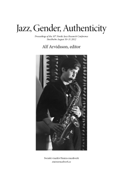 Jazz, Gender, Authenticity