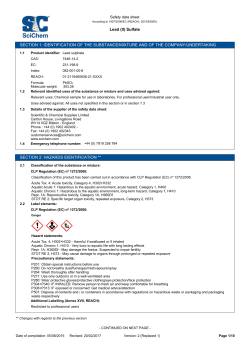 Lead (II) Sulfate SECTION 1: IDENTIFICATION OF THE