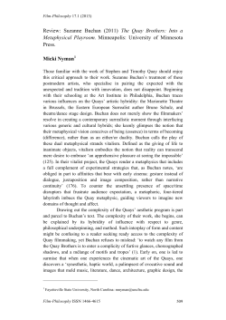 The Quay Brothers: Into a Metaphysical Playroom - Film