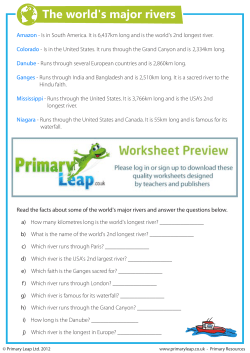 The world`s major rivers - Primary Leap Worksheets
