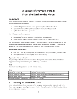 A Spacecraft Voyage, Part 2: From the Earth to the Moon