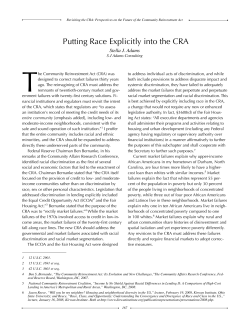 Putting Race Explicitly into the CRA