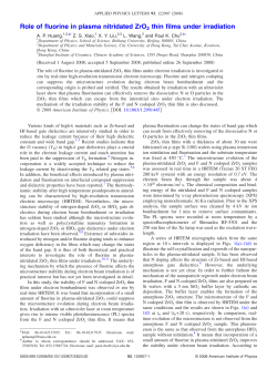 Role of fluorine in plasma nitridated ZrO2 thin films under irradiation