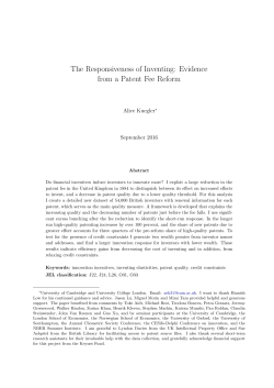 The Responsiveness of Inventing: Evidence from a Patent Fee Reform