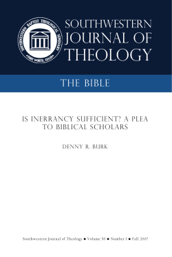 Is Inerrancy Sufficient? - Southwestern Baptist Theological Seminary