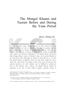 The Mongol Khaans and Taoism Before and During