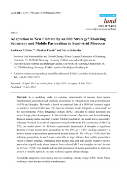 Adaptation to New Climate by an Old Strategy? Modeling Sedentary