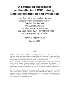 A controlled experiment on the effects of PSP training: Detailed