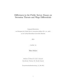 Essays on Secession Threats and Wage Differentials