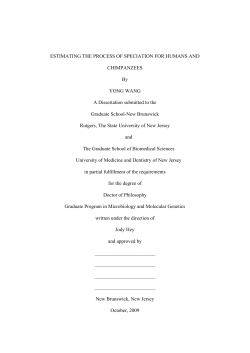 ESTIMATING THE PROCESS OF SPECIATION FOR HUMANS AND