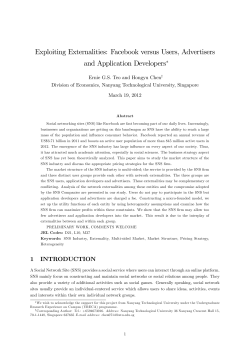 Exploiting Externalities: Facebook versus Users