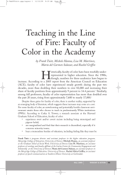 Teaching in the Line of Fire: Faculty of Color in the Academy